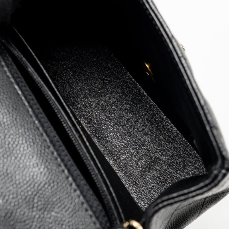 Chanel Mini Square Flap Bag Caviar Black LGHW