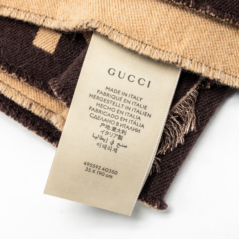 Gucci Wool/Silk GG Jacquard Scarf