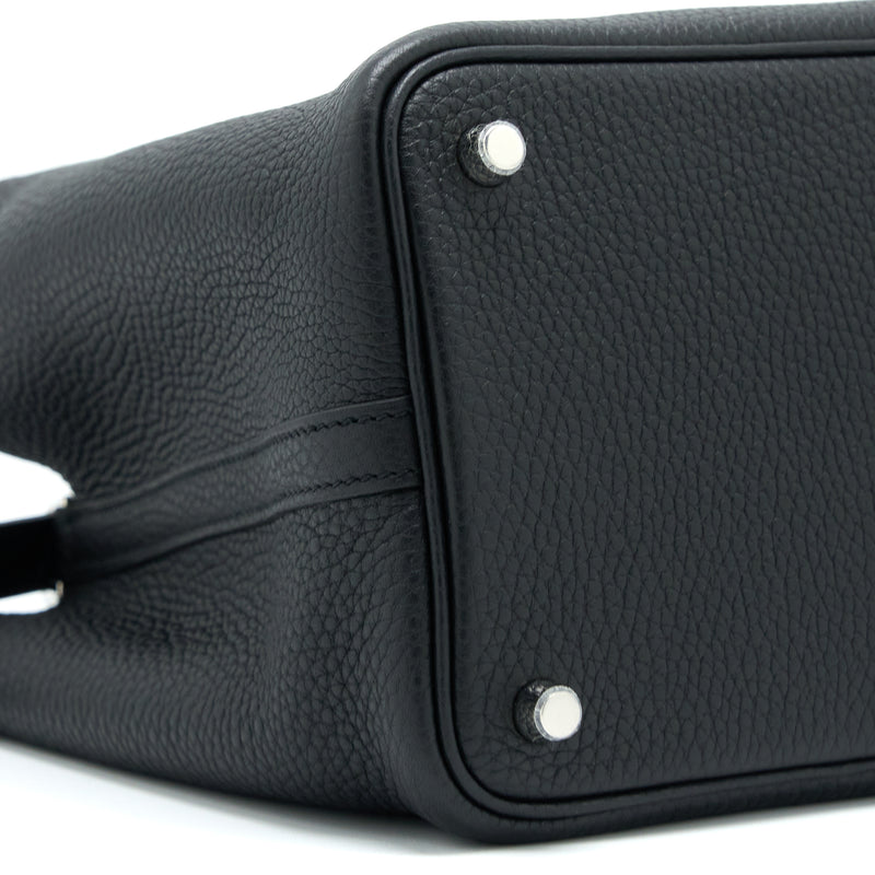 Hermes Picotin 18 Lock Bag Clemence Black SHW Stamp Y