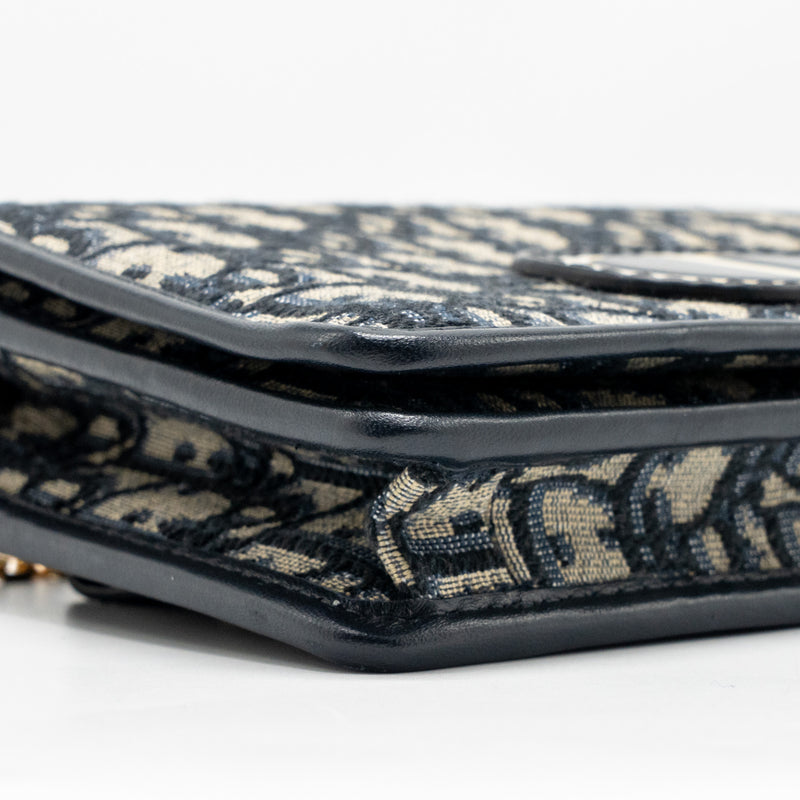 Dior 2-in-1 30 Montaigne Pouch Dior Oblique Jacquard Blue GHW
