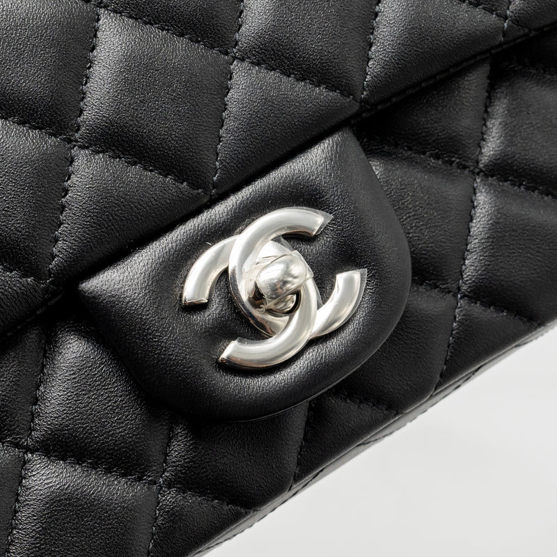 Chanel Mini Rectangular Flap Bag Lambskin Black SHW(microchip)