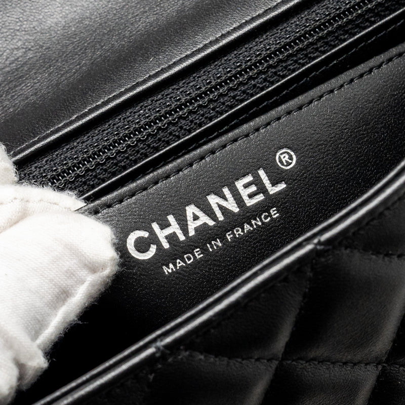 Chanel Mini Rectangular Flap Bag Lambskin Black SHW(microchip)
