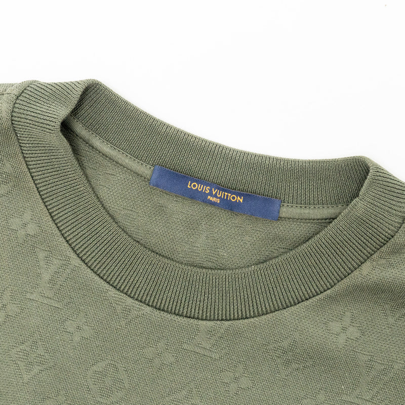 Louis Vuitton Size S Signature 3D Pocket Monogram T-Shirt Cotton Kaki Fonce