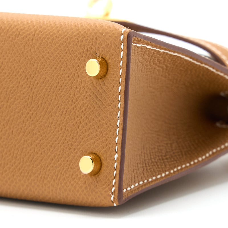 Hermes Mini Kelly Epsom Gold GHW Stamp B