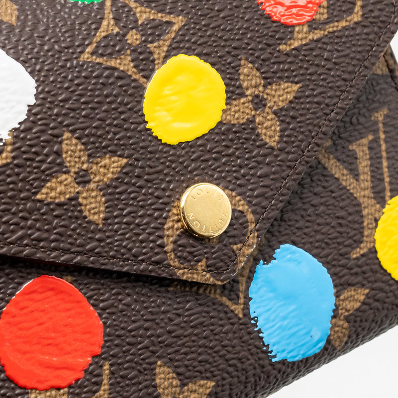 Louis Vuitton x Yayoi Kusama Portefewille Victorine Monogram Dot Canvas GHW