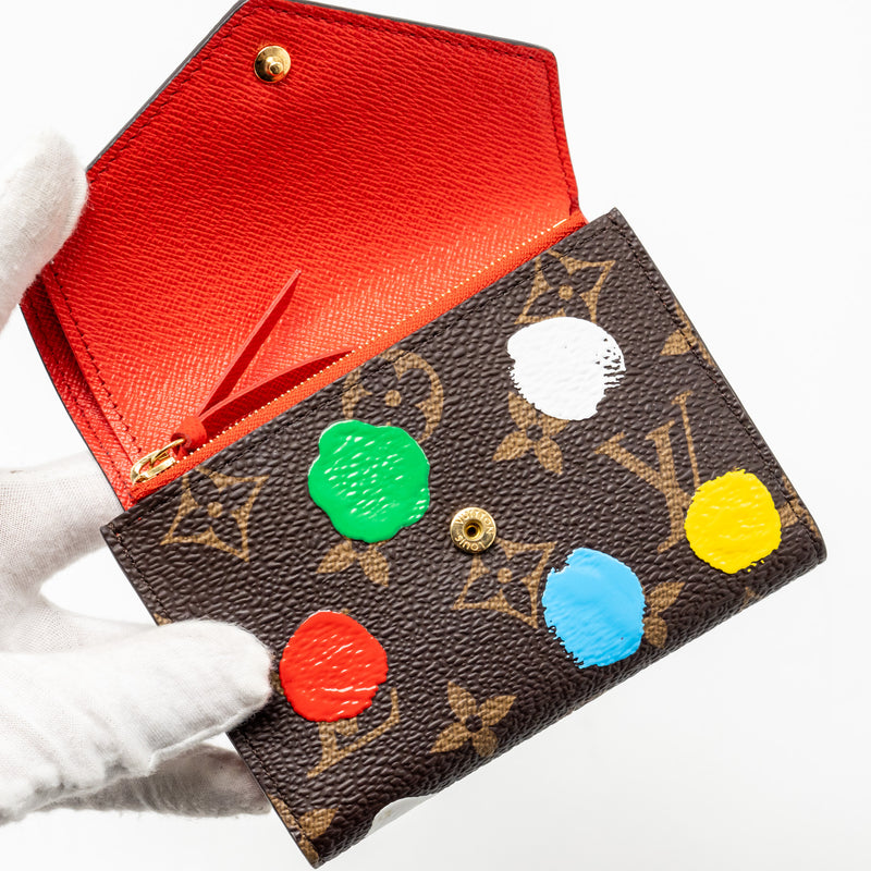 Louis Vuitton x Yayoi Kusama Portefewille Victorine Monogram Dot Canvas GHW