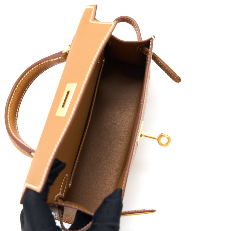 Hermes Mini Kelly Epsom Gold GHW Stamp B