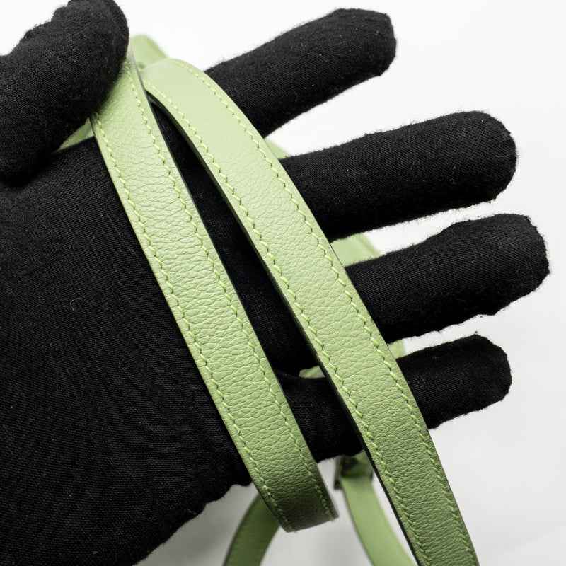 Hermes Kelly Ado backpack evercolor vert criquet / gris pearl SHW stamp Y