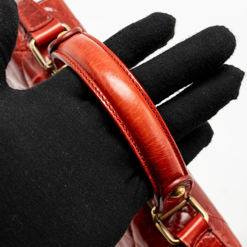 Chanel Large Rita Top Handle Flap Bag Calfskin Dark Red Multicolour Hardware