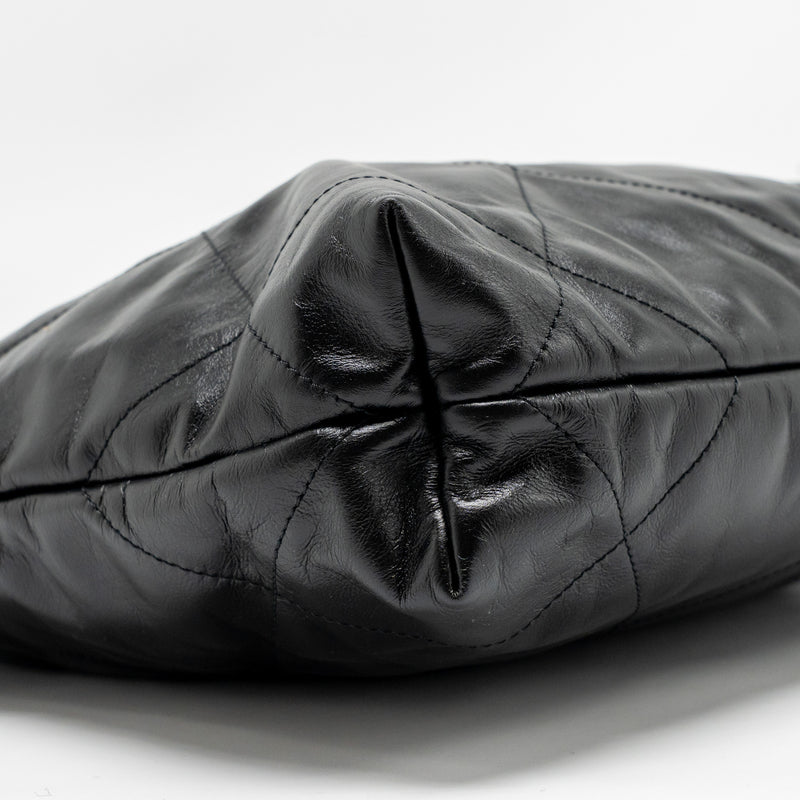 Chanel Small 22 Shiny Calfskin Black SHW (Microchip)