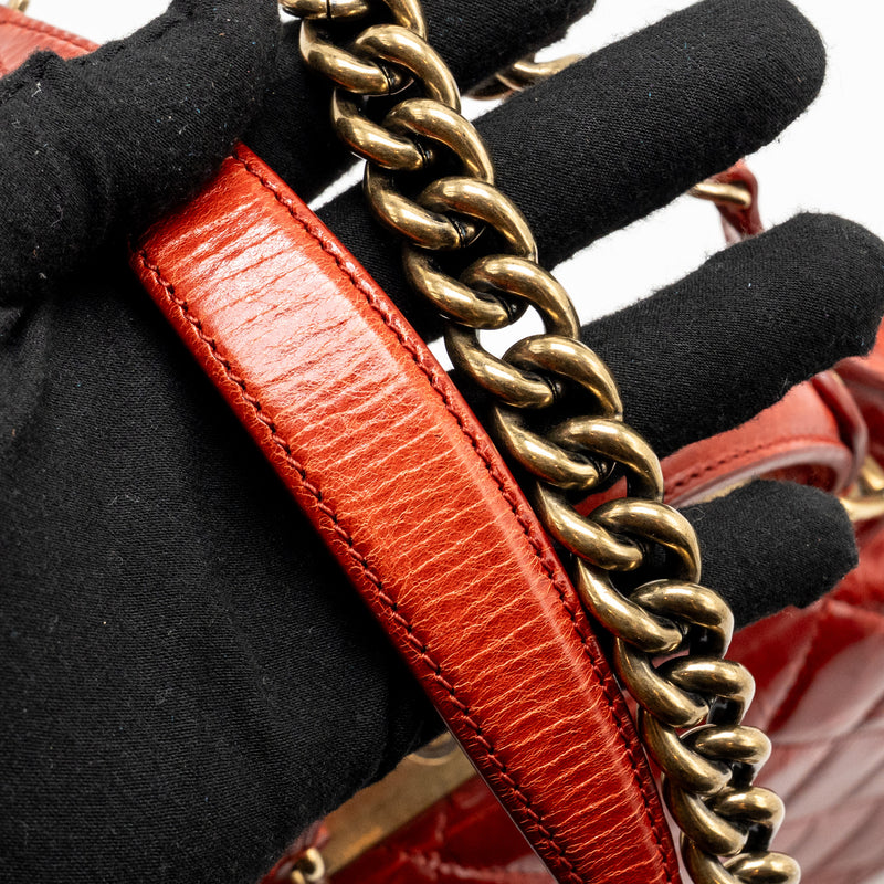 Chanel Large Rita Top Handle Flap Bag Calfskin Dark Red Multicolour Hardware