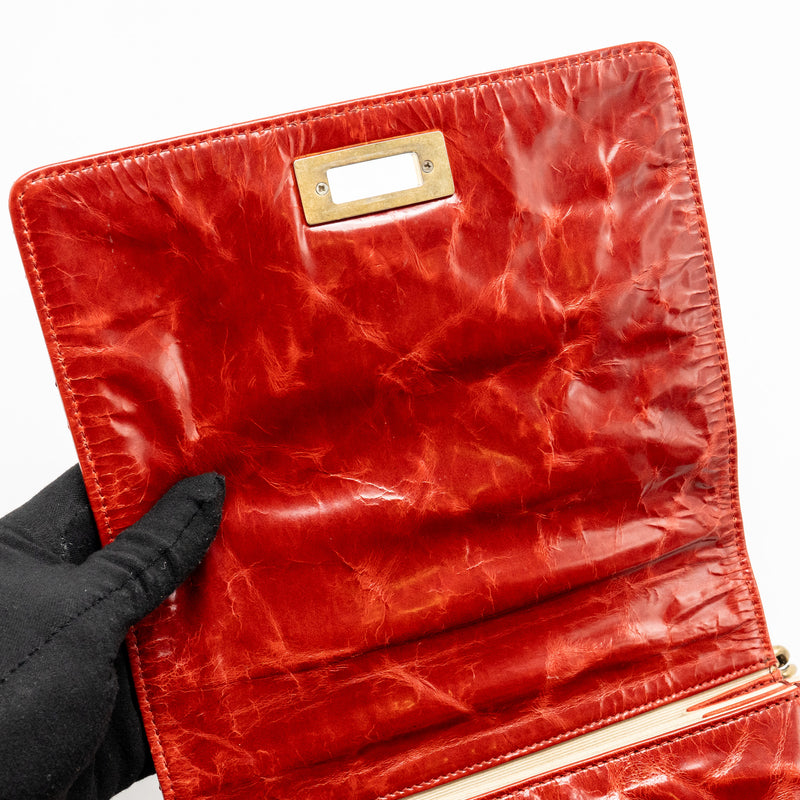 Chanel Large Rita Top Handle Flap Bag Calfskin Dark Red Multicolour Hardware