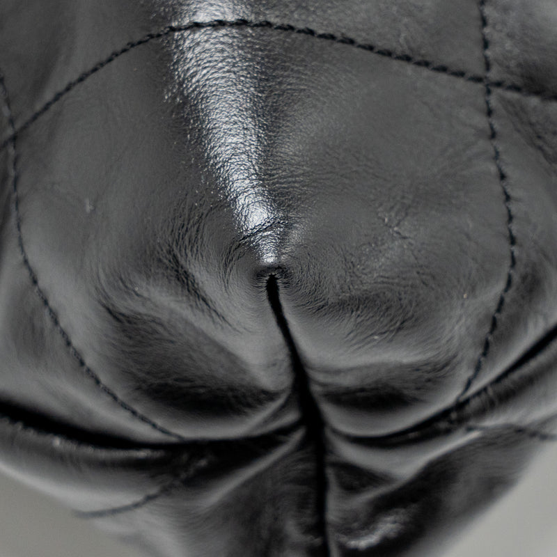 Chanel Small 22 Shiny Calfskin Black SHW (Microchip)