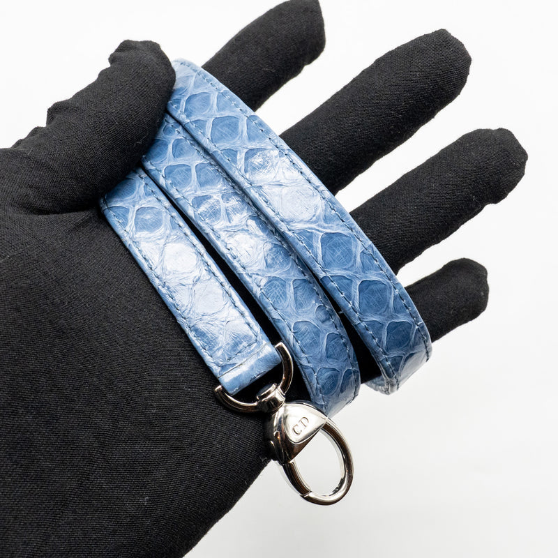 Dior Medium Lady Dior Python Blue SHW