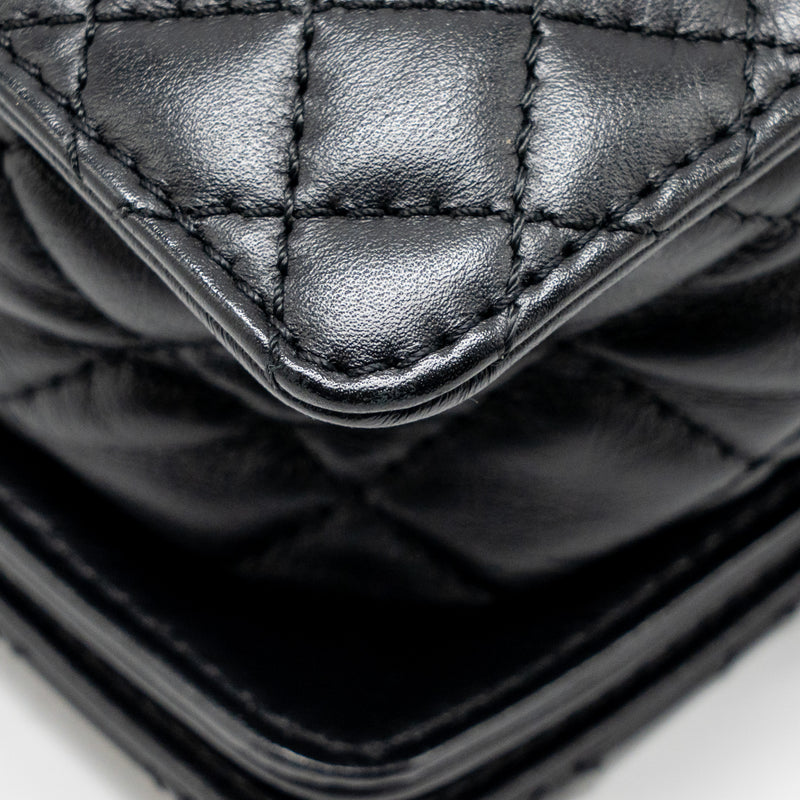 Chanel Multi Chain Boy Bag Calfskin/Tweed Black SHW