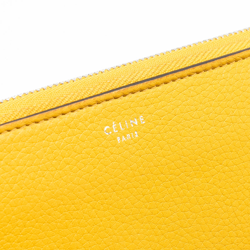 Celine zip long wallet calfskin yellow SHW