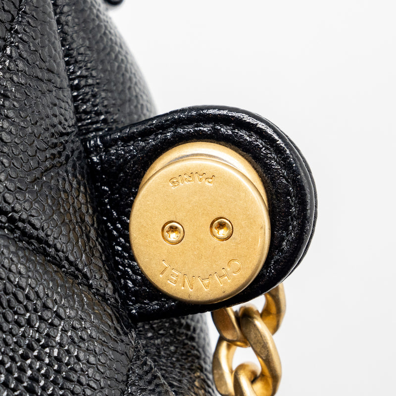 Chanel Quilted flap backpack caviar black GHW (microchip)