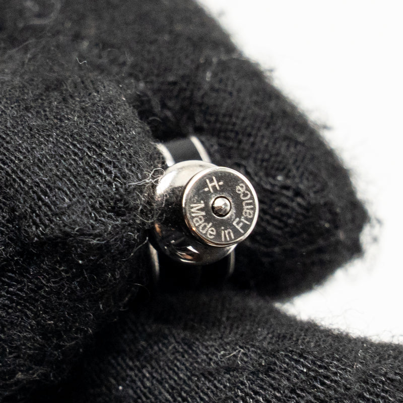 Hermes mini Pop H Earrings Black SHW