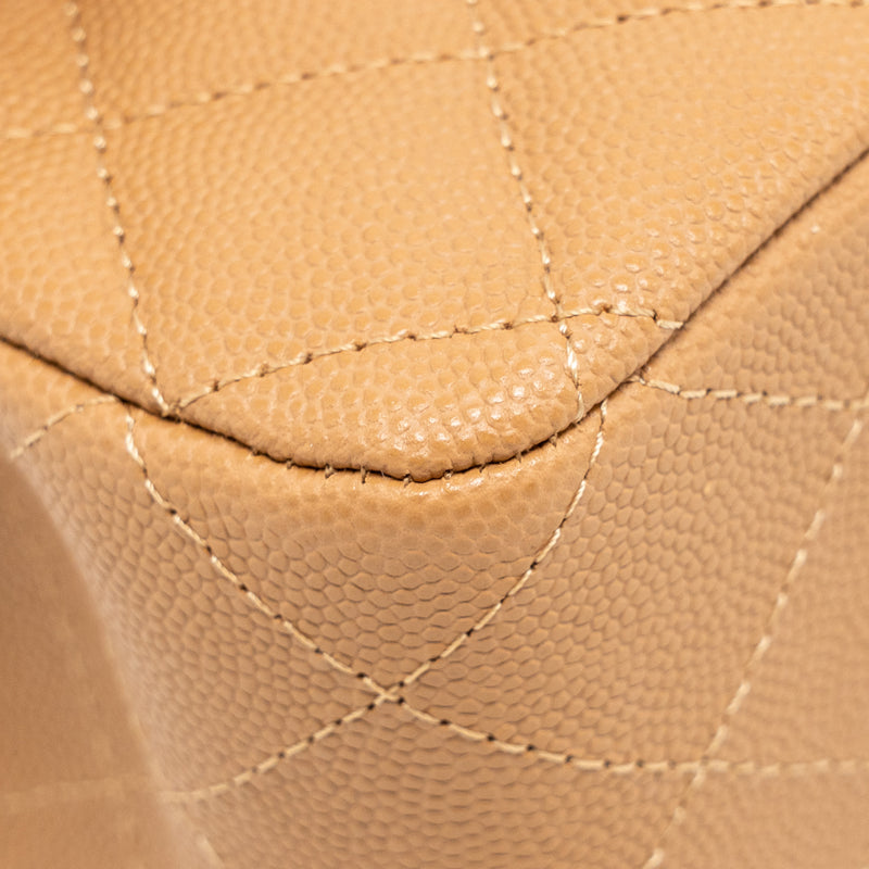 Chanel Medium Classic Double Flap Bag Caviar Caramel LGHW(microchip)