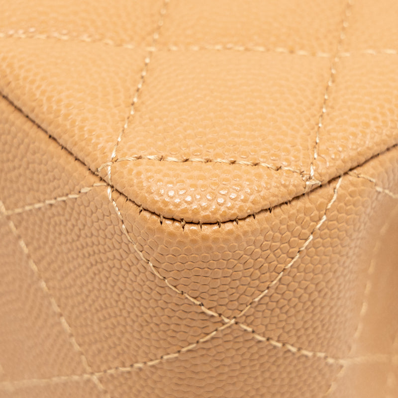 Chanel Medium Classic Double Flap Bag Caviar Caramel LGHW(microchip)