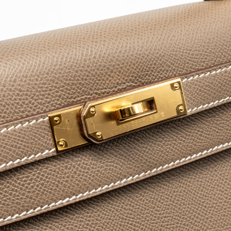 Hermes Kelly 28 Epsom Etoupe GHW stamp Z
