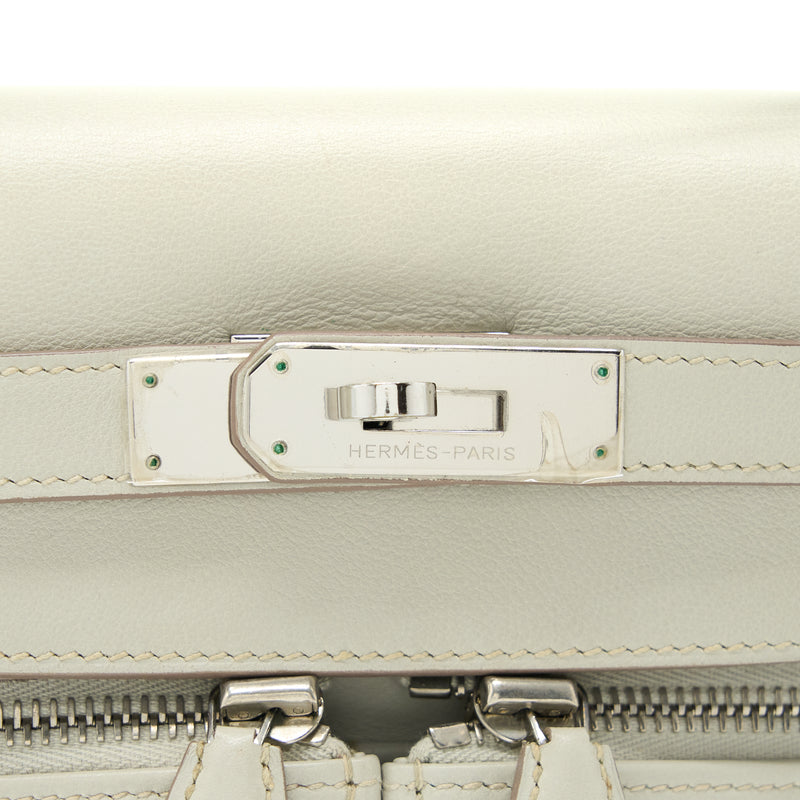 Hermes Kelly Lakis 28 Swift Gris Perle SHW Stamp Square O