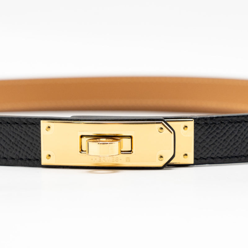 Hermes Kelly 18 Belt Epsom Black GHW Stamp B
