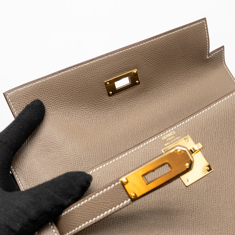 Hermes Kelly 28 Epsom Etoupe GHW stamp Z