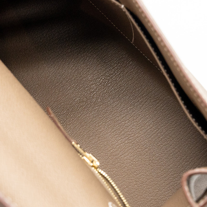 Hermes Kelly 28 Epsom Etoupe GHW stamp Z