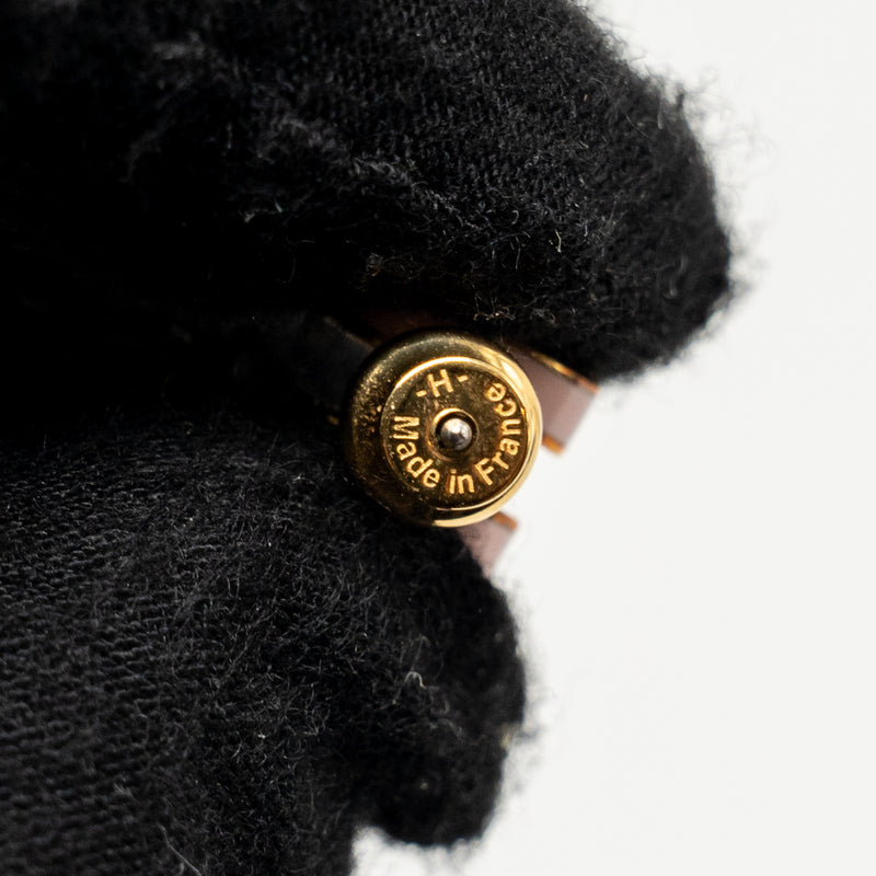 Hermes Mini Pop H Earrings Rose Dragee RGHW