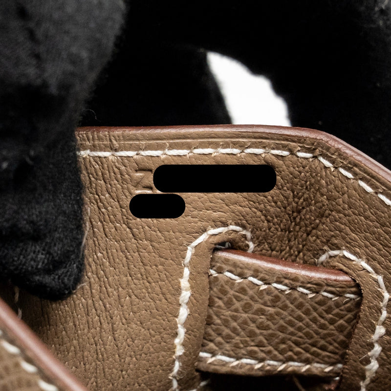 Hermes Kelly 28 Epsom Etoupe GHW stamp Z