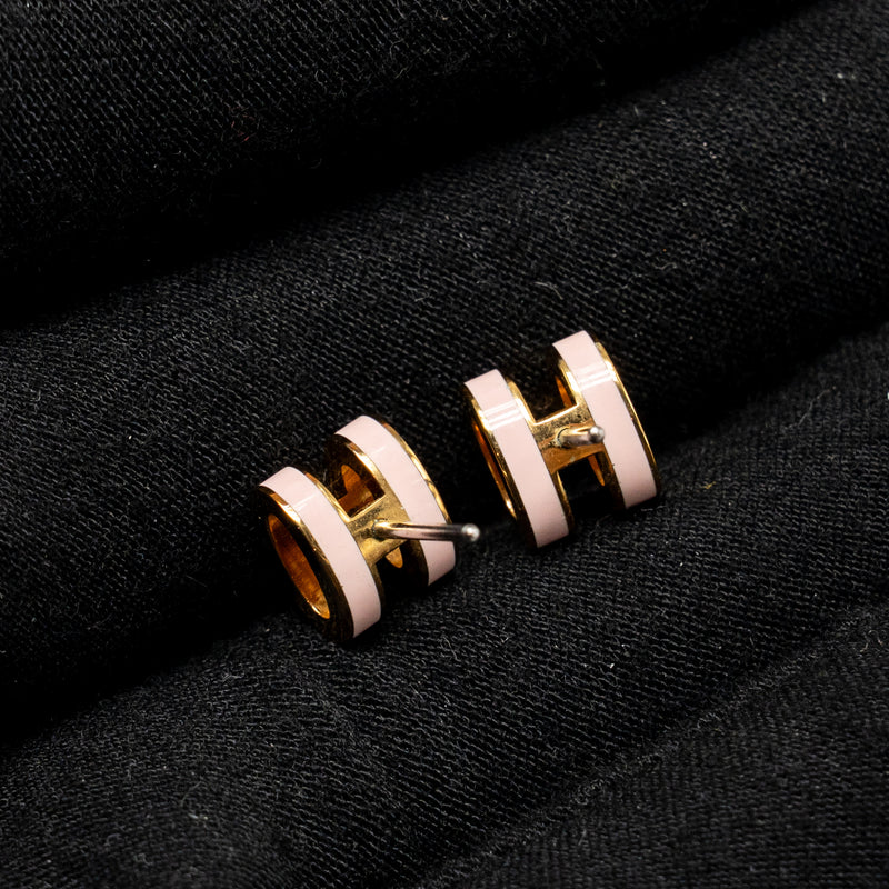 Hermes Mini Pop H Earrings Rose Dragee RGHW