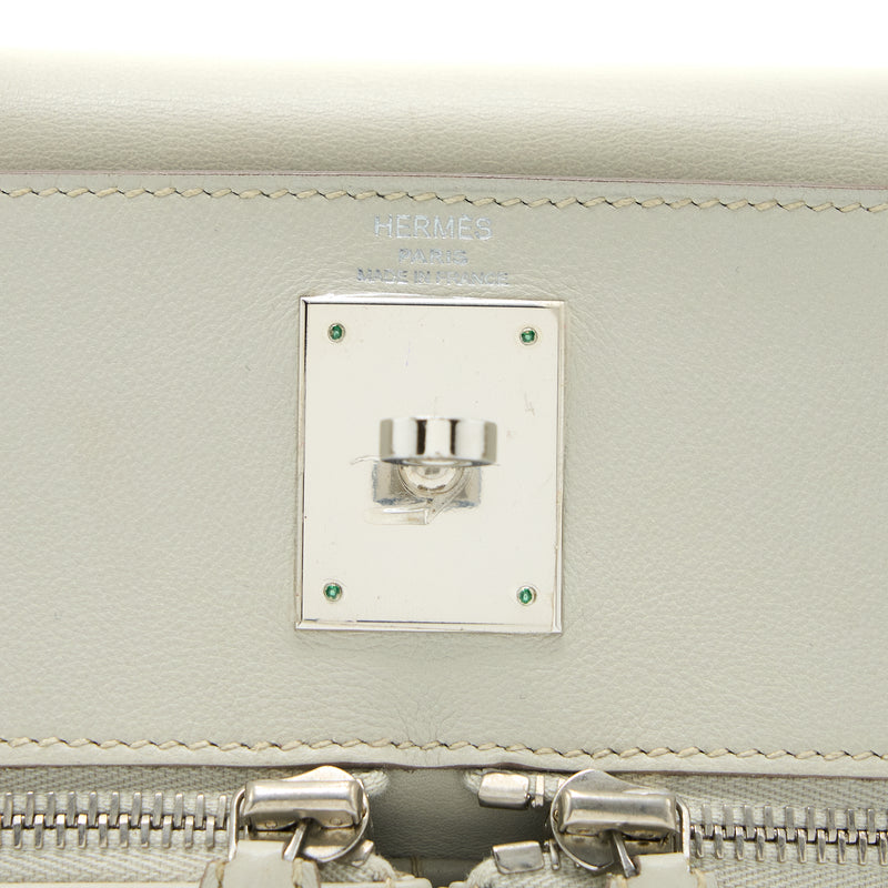 Hermes Kelly Lakis 28 Swift Gris Perle SHW Stamp Square O