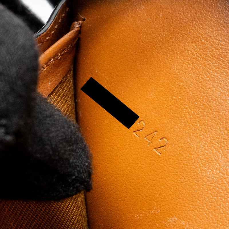 Celine Wallet on strap Triomphe Canvas / Smooth Lambskin Tan GHW