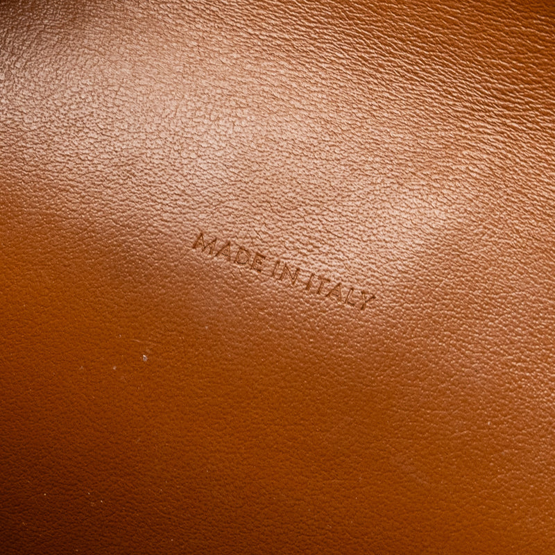 Celine Wallet on strap Triomphe Canvas / Smooth Lambskin Tan GHW