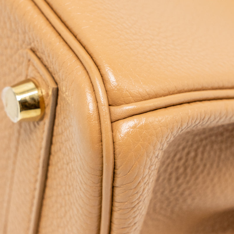 Hermes Birkin 25 Togo Biscuit GHW Stamp U