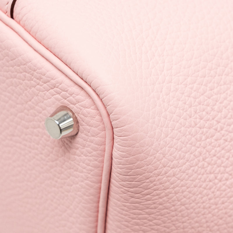 Hermes Picotin 18 Lock bag clemence rose sakura SHW stamp W