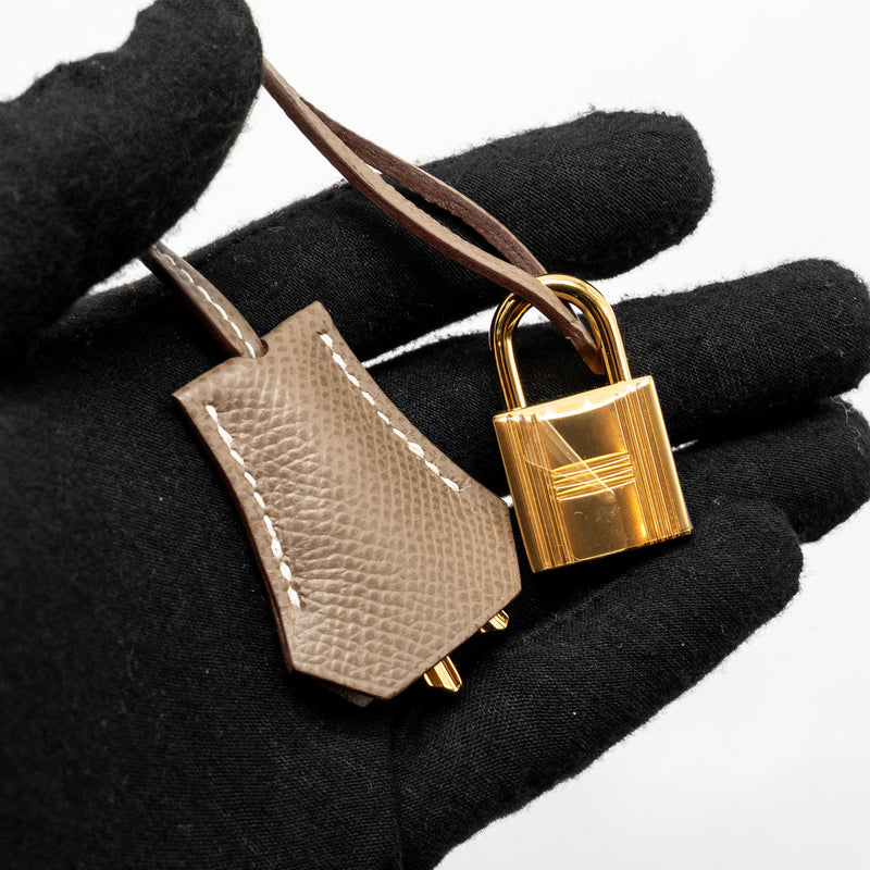 Hermes Kelly 28 Epsom Etoupe GHW stamp Z