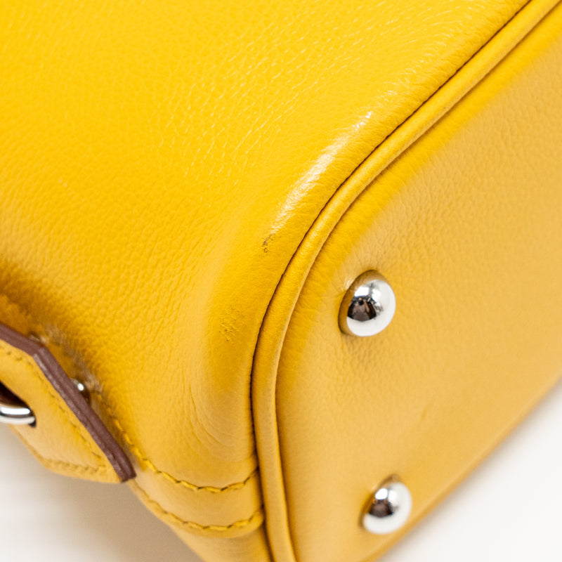 Hermes Bolide 1923 25 Evercolor Jaune Amber / Rose Ete SHW Stamp U