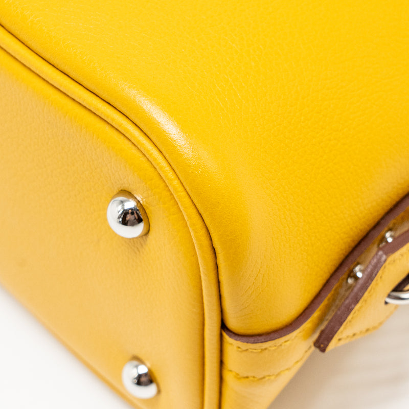 Hermes Bolide 1923 25 Evercolor Jaune Amber / Rose Ete SHW Stamp U