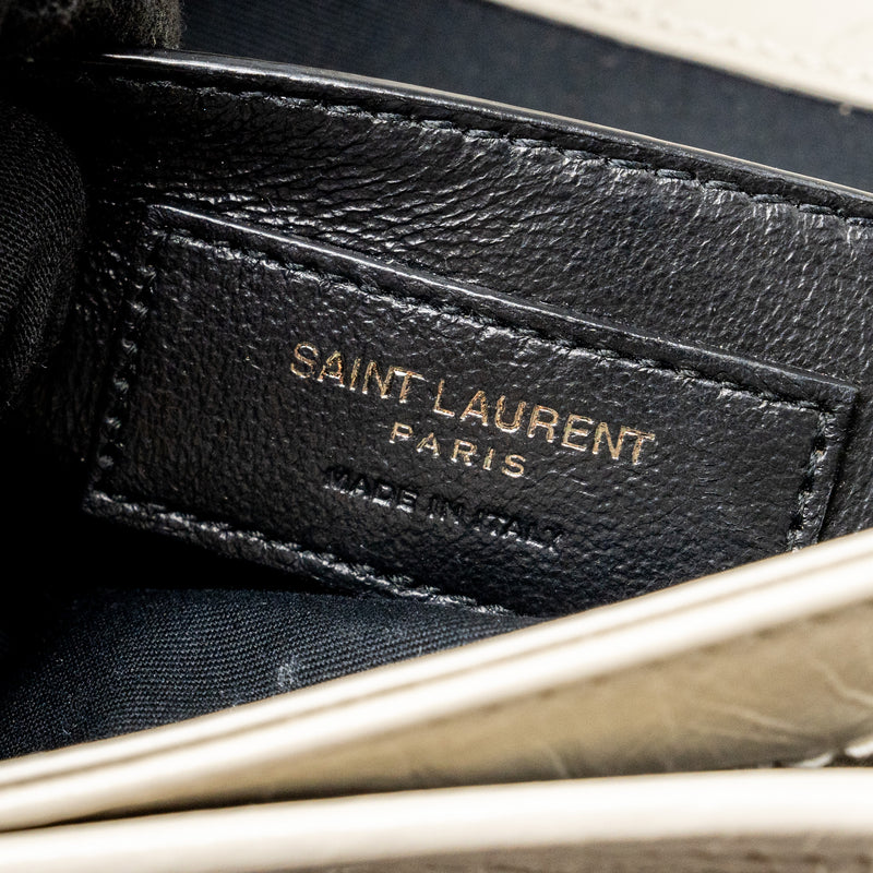 Saint Laurent/YSL Niki Baby Flap Bag Calfskin white SHW