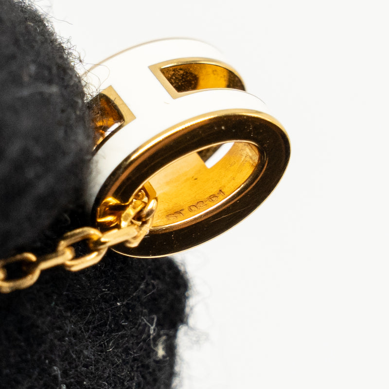 Hermes Mini Pop H Pendant Blanc RGHW
