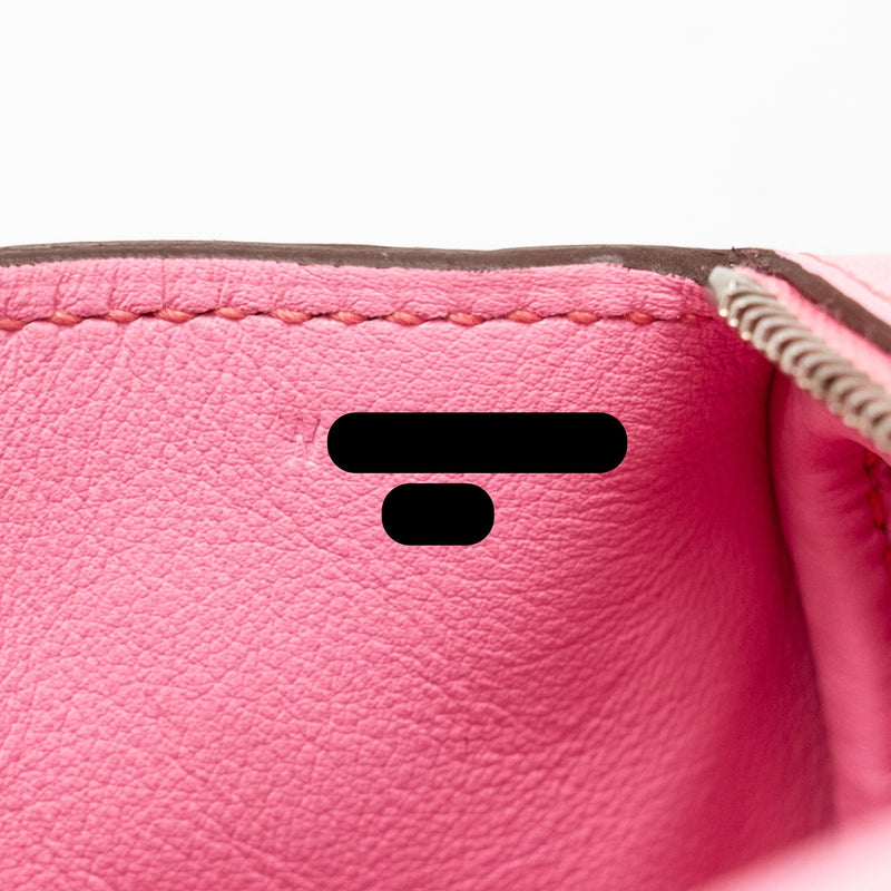 Hermes Mini Lindy Ostrich Rose Bubblegum SHW Stamp W