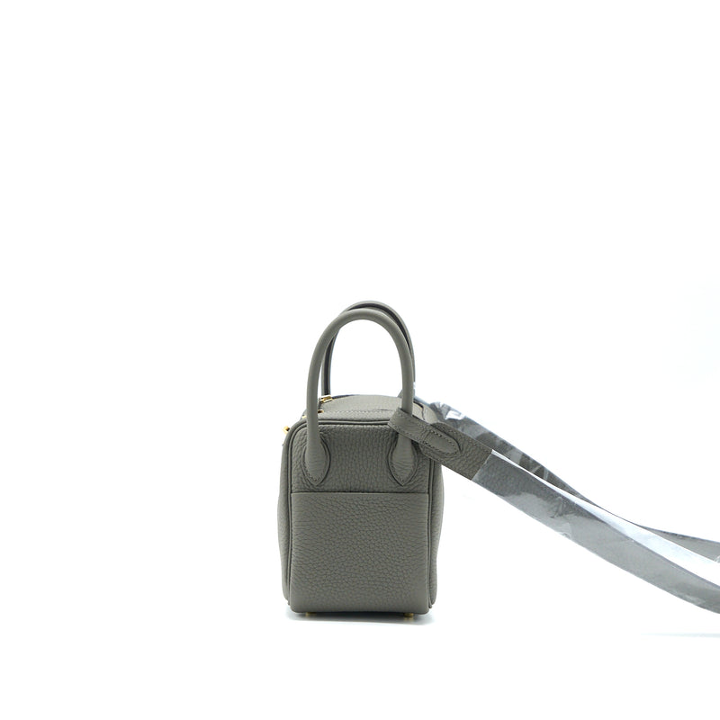 Hermes Mini Lindy Clemence 0L Gris Meyer GHW Stamp B