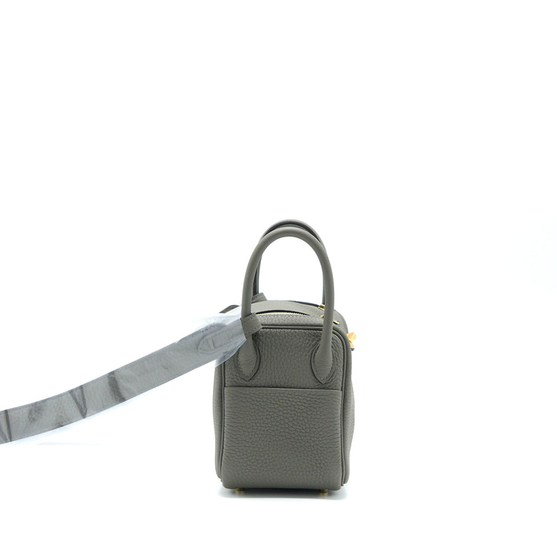 Hermes Mini Lindy Clemence 0L Gris Meyer GHW Stamp B