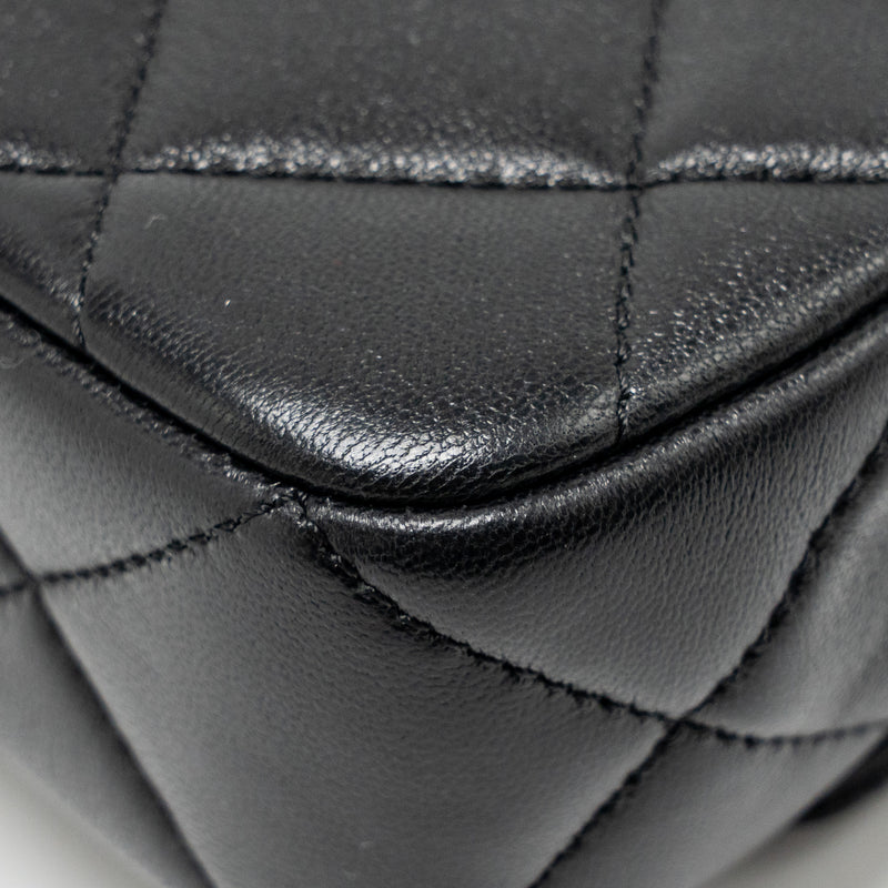 Chanel Pearl Crush Mini square flap bag lambskin Black GHW (Microchip)
