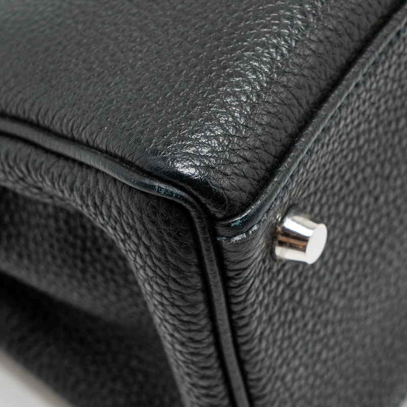 Hermes Kelly 28 Clemence Graphite SHW Stamp Square Q