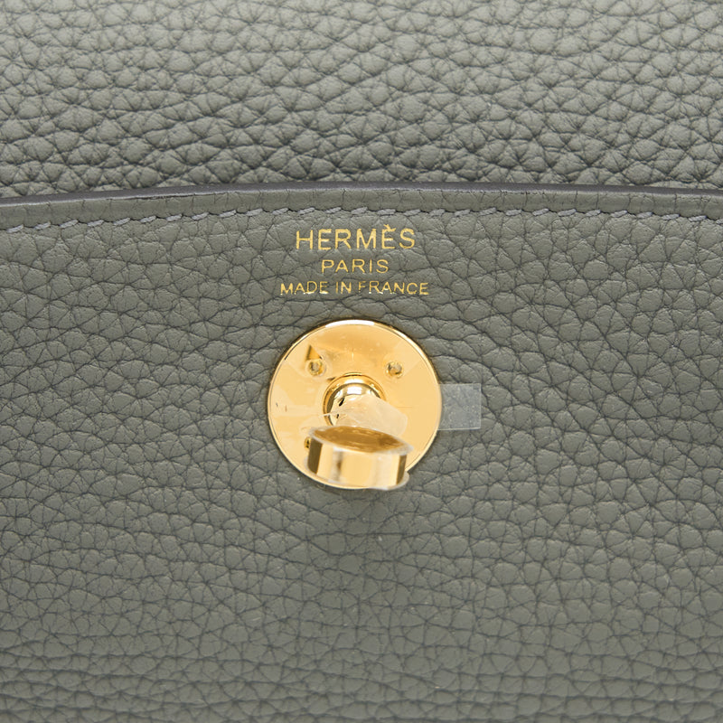 Hermes Mini Lindy Clemence 0L Gris Meyer GHW Stamp B