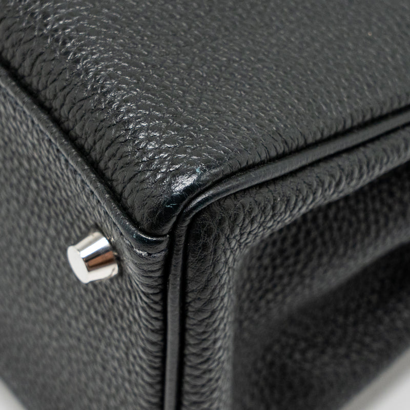 Hermes Kelly 28 Clemence Graphite SHW Stamp Square Q