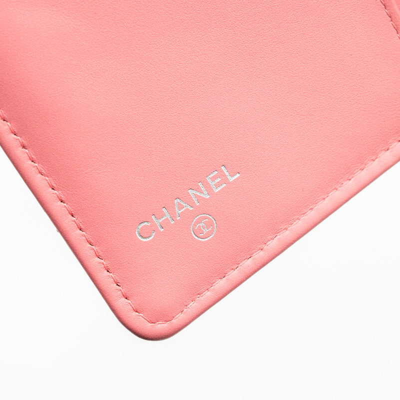 Chanel quilted long wallet patent leather pink SHW